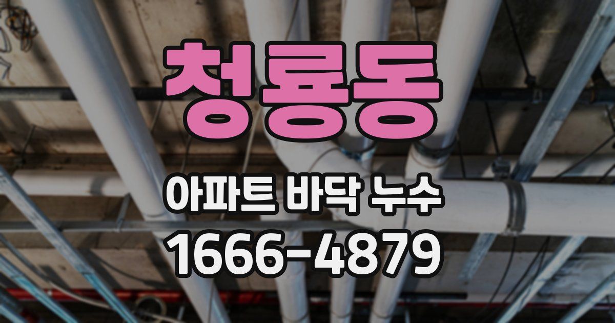 청룡동 아파트 바닥 누수
