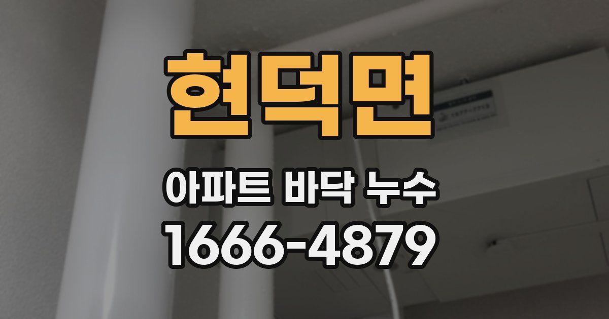 현덕면 아파트 바닥 누수