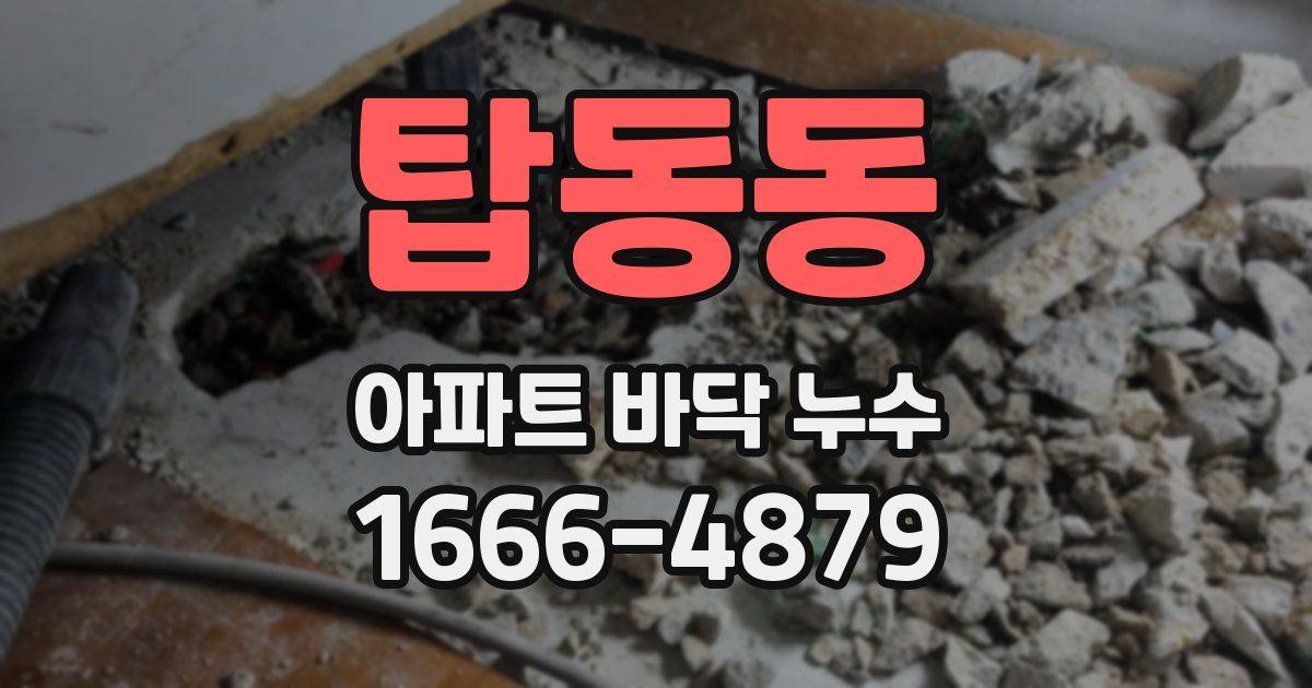 탑동동 아파트 바닥 누수