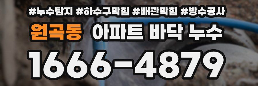 원곡동 아파트 바닥 누수
