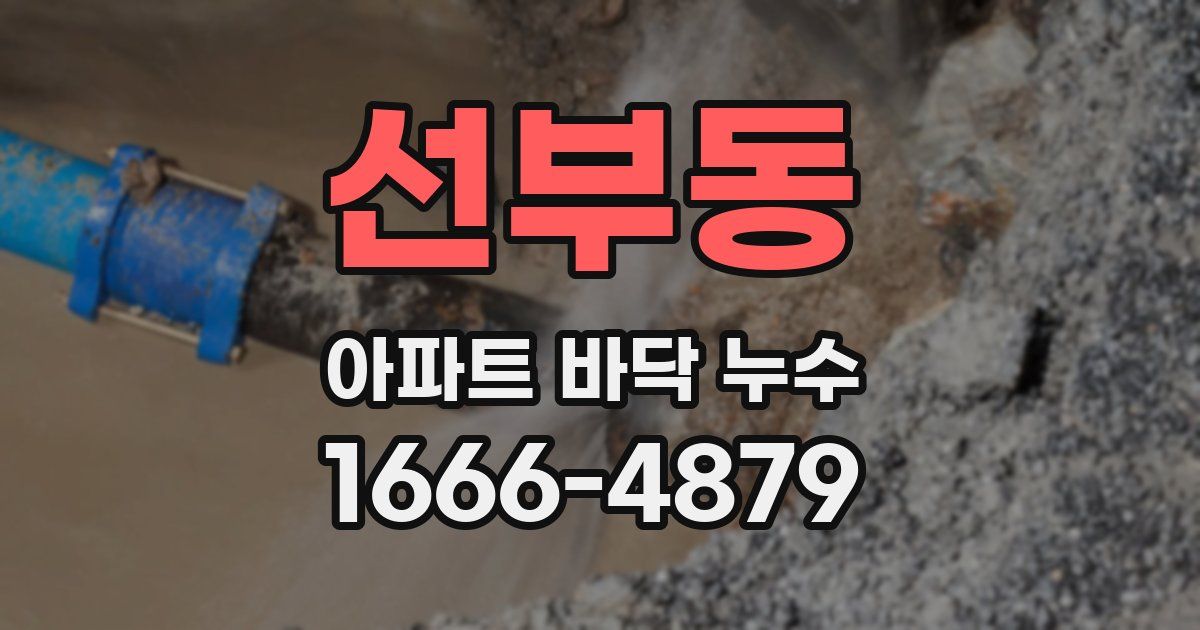 선부동 아파트 바닥 누수