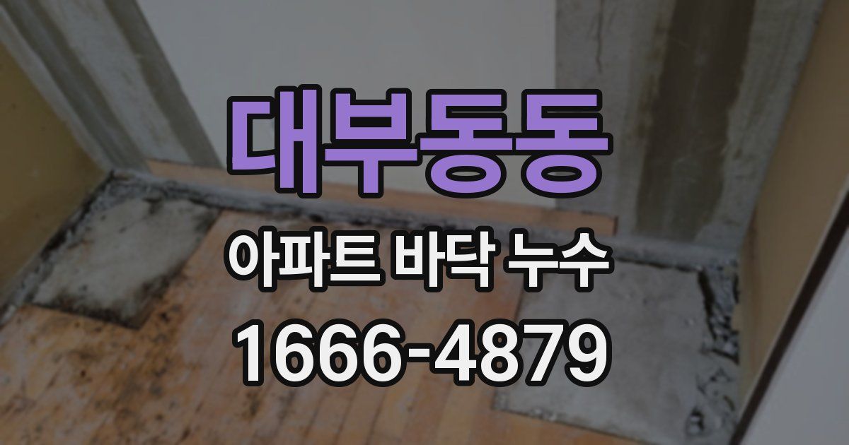 대부동동 아파트 바닥 누수