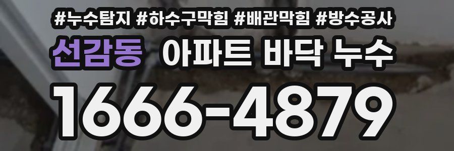 선감동 아파트 바닥 누수