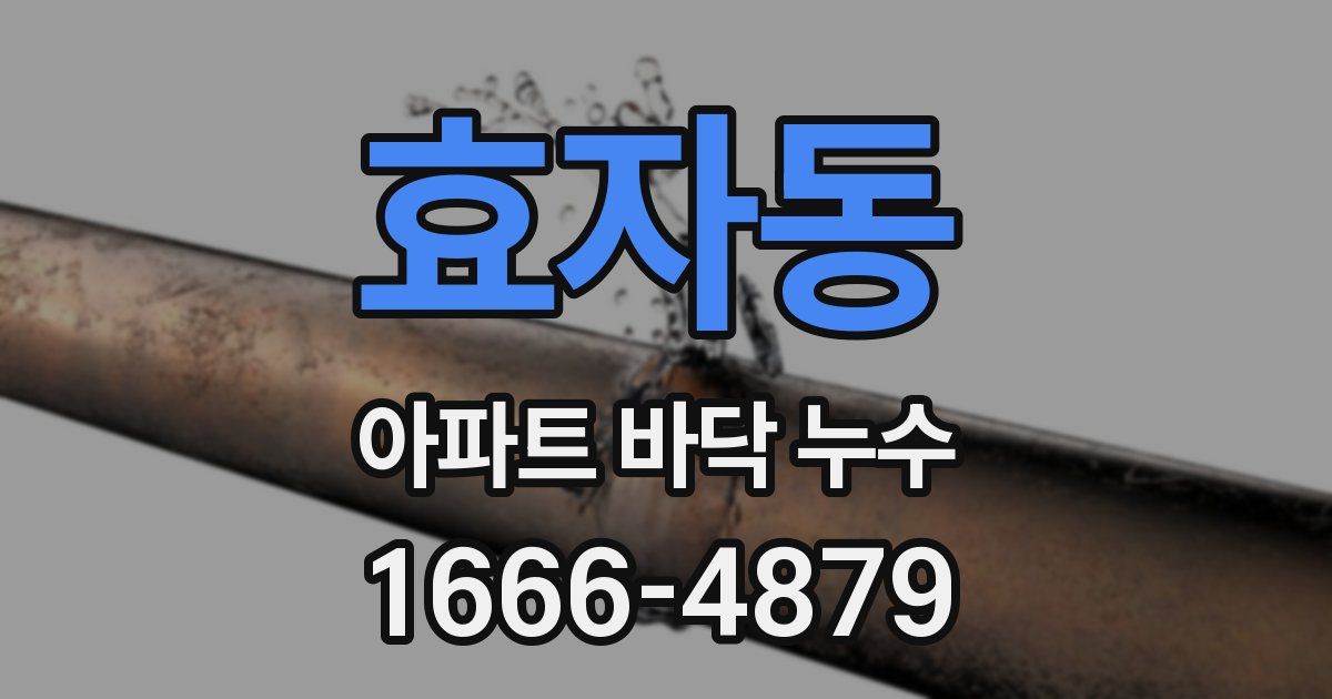 효자동 아파트 바닥 누수