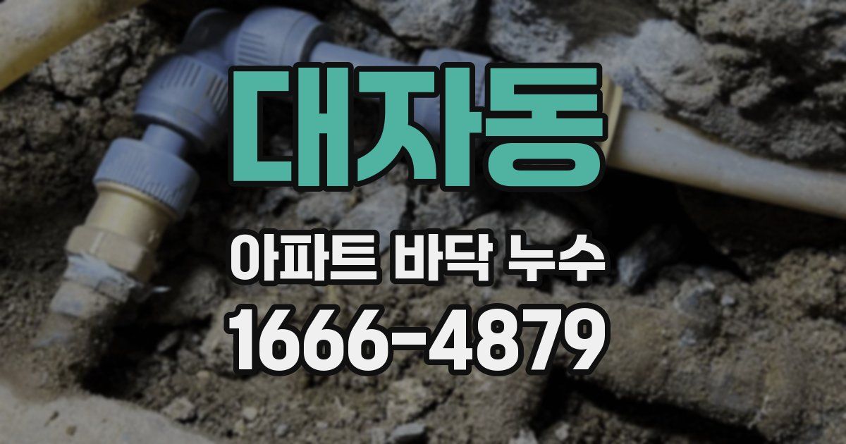 대자동 아파트 바닥 누수
