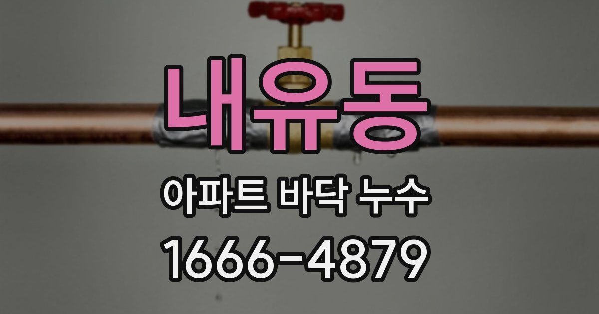 내유동 아파트 바닥 누수