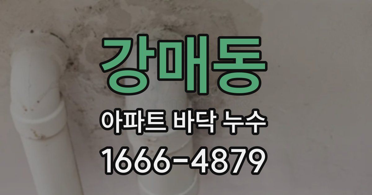 강매동 아파트 바닥 누수