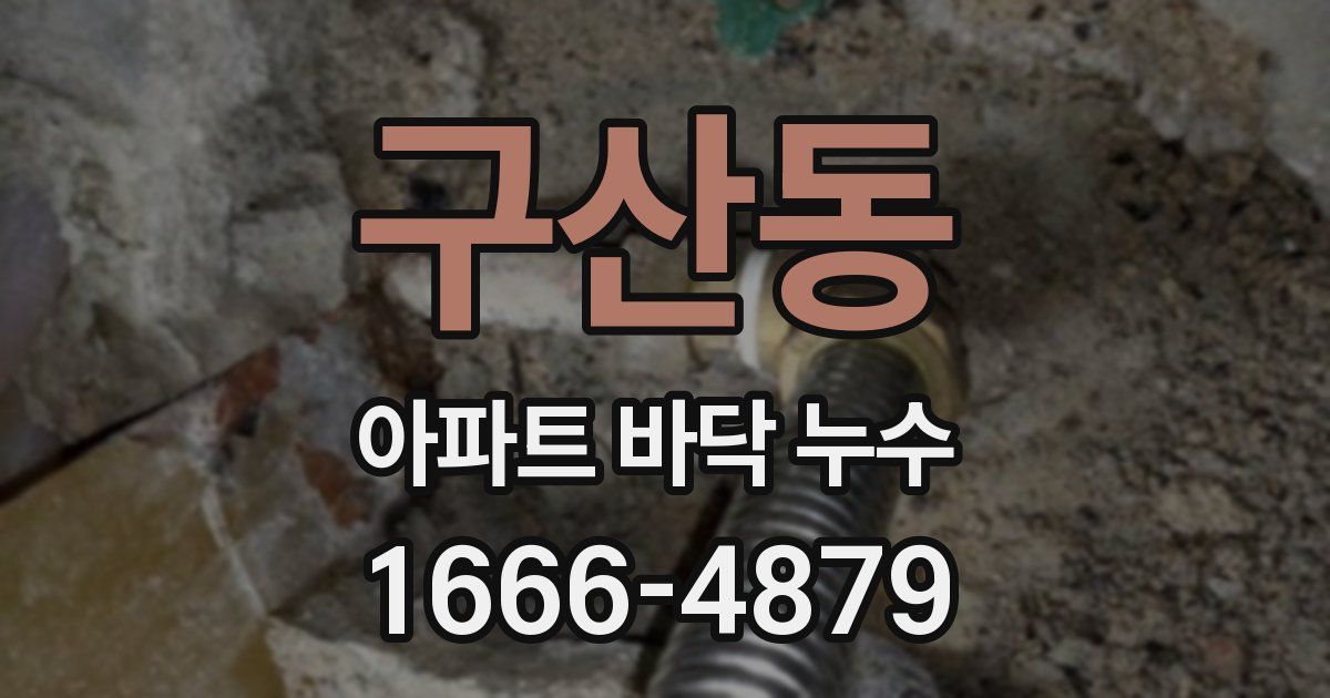 구산동 아파트 바닥 누수