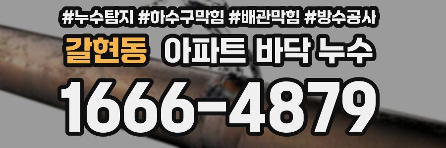 갈현동 아파트 바닥 누수