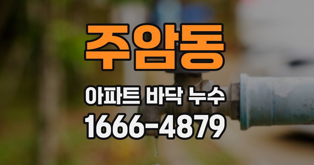 주암동 아파트 바닥 누수
