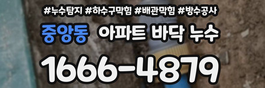 중앙동 아파트 바닥 누수