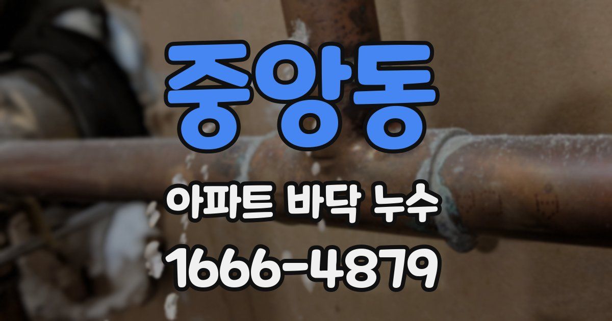중앙동 아파트 바닥 누수