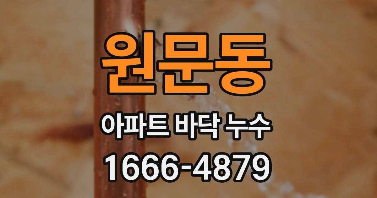 원문동 아파트 바닥 누수