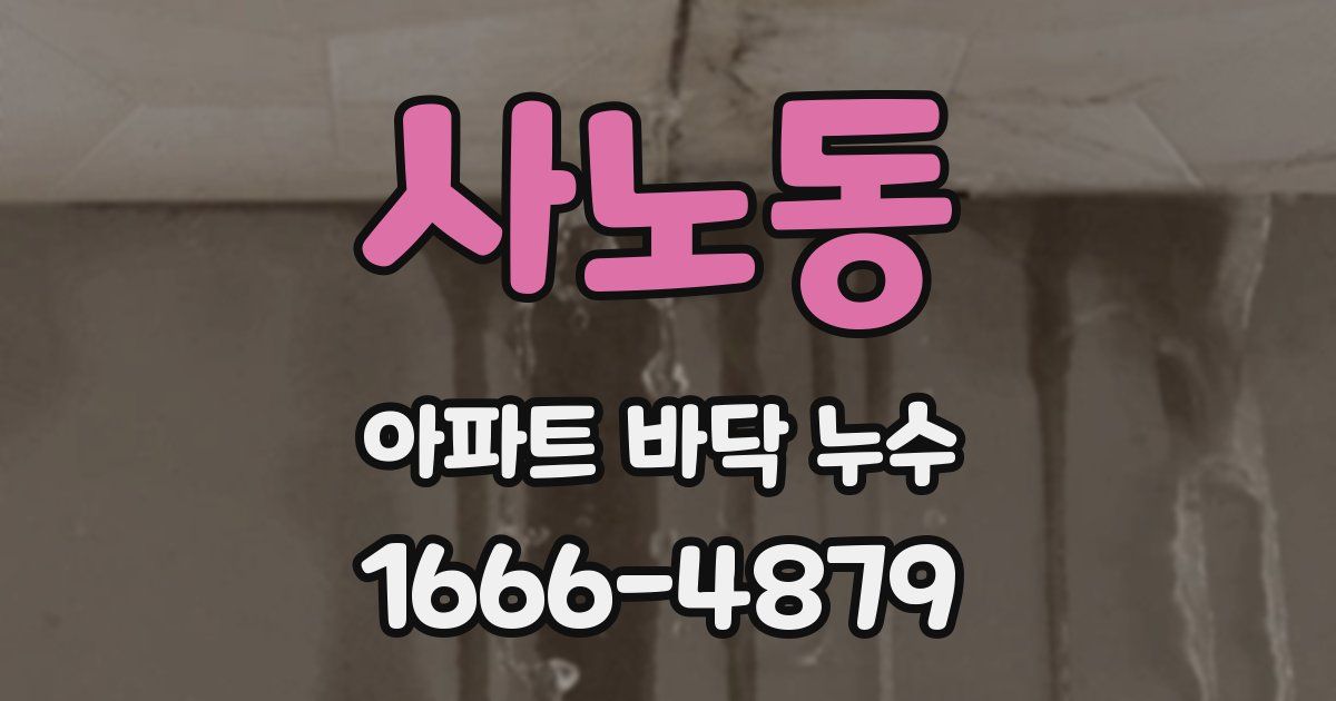 사노동 아파트 바닥 누수