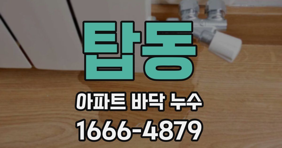 탑동 아파트 바닥 누수