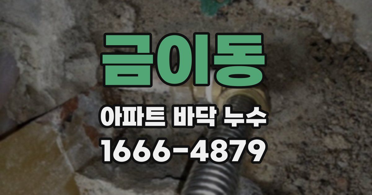 금이동 아파트 바닥 누수