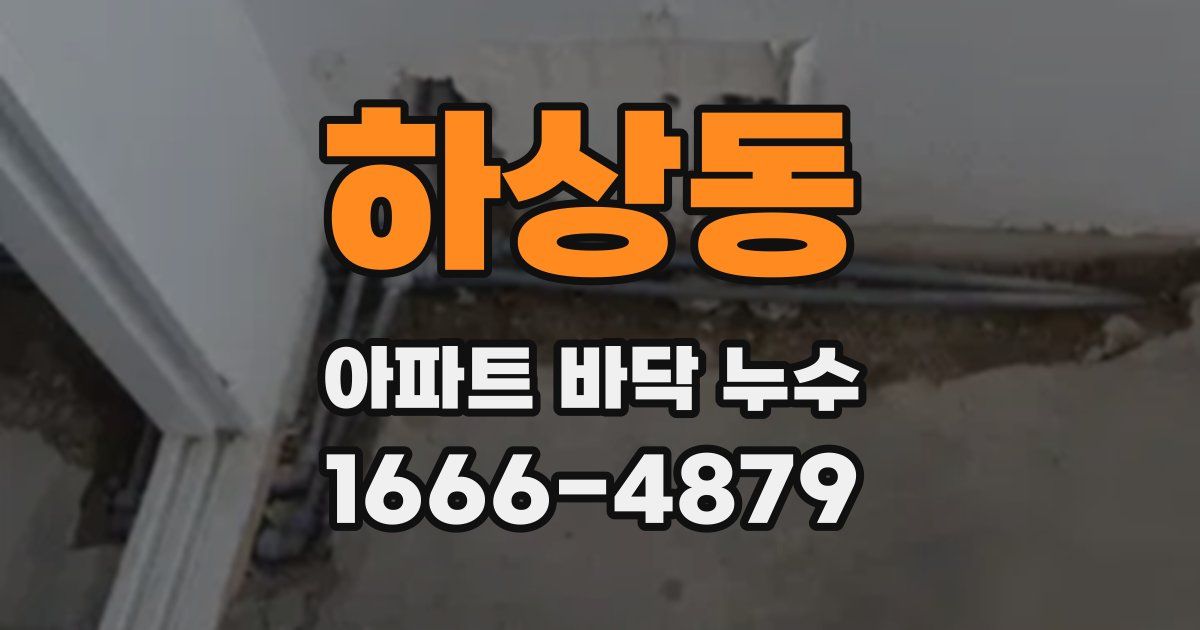 하상동 아파트 바닥 누수