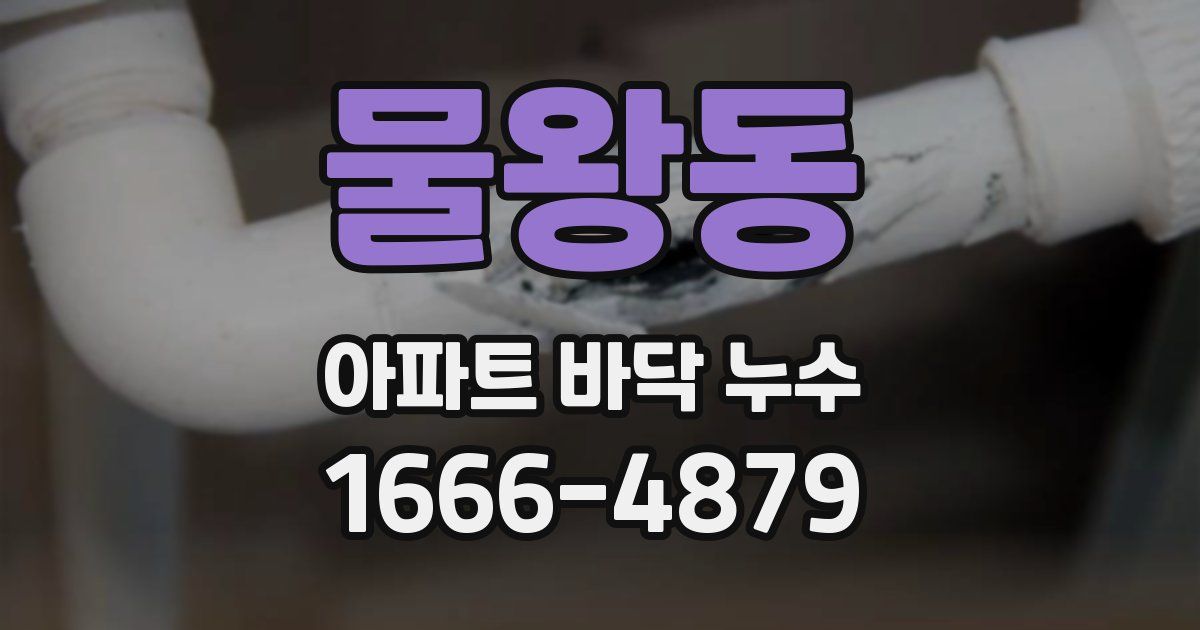 물왕동 아파트 바닥 누수