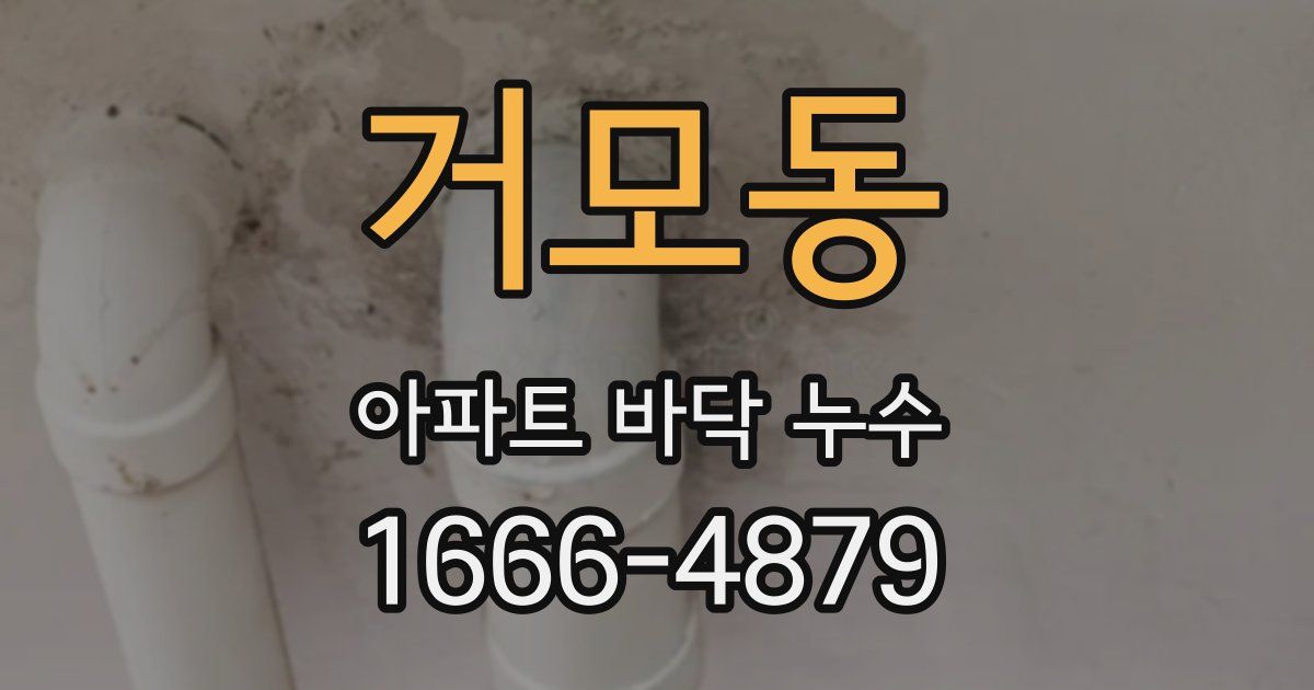 거모동 아파트 바닥 누수