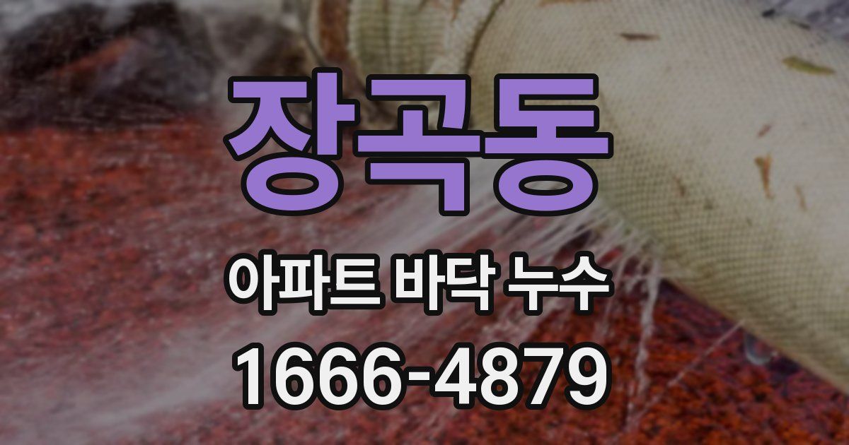 장곡동 아파트 바닥 누수