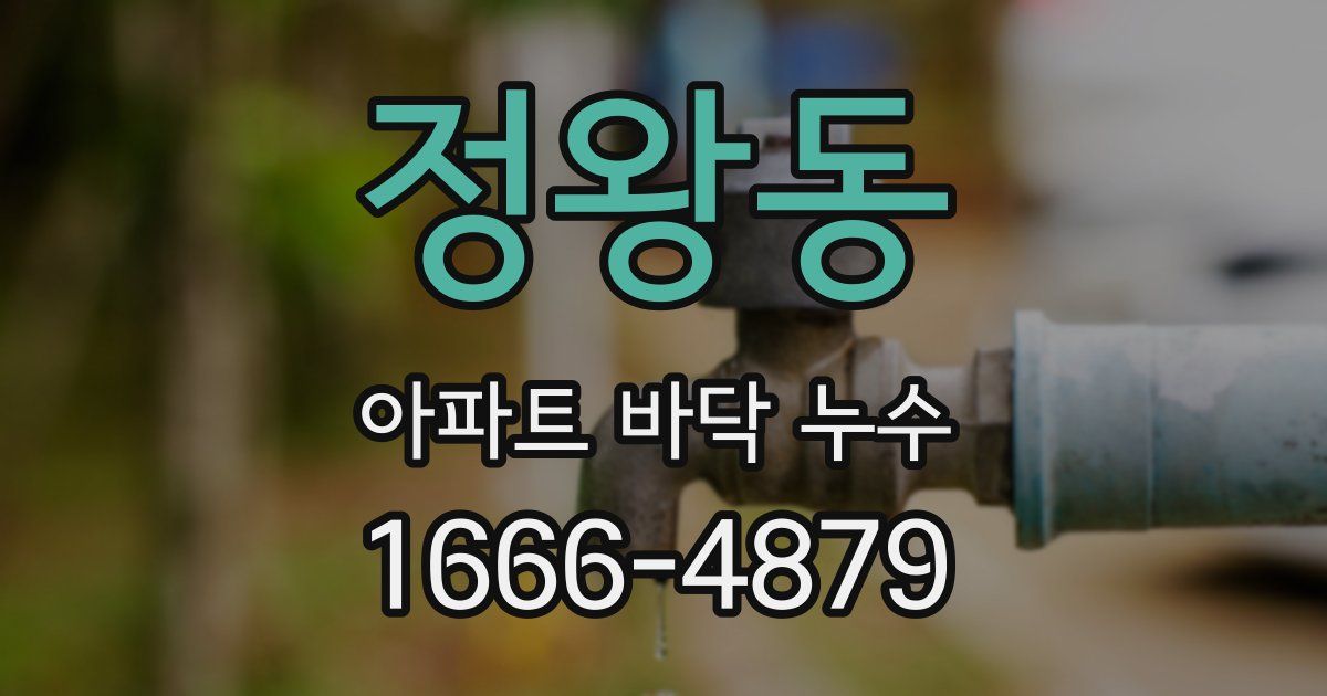정왕동 아파트 바닥 누수