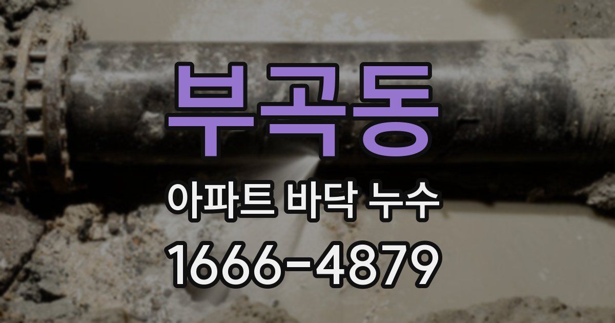 부곡동 아파트 바닥 누수