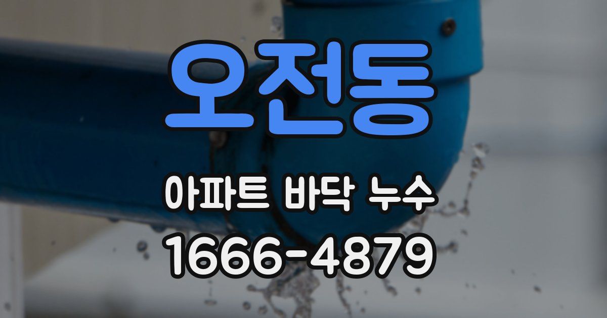 오전동 아파트 바닥 누수