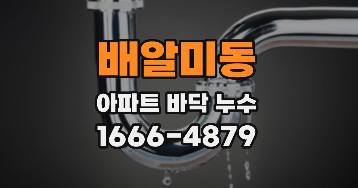 배알미동 아파트 바닥 누수