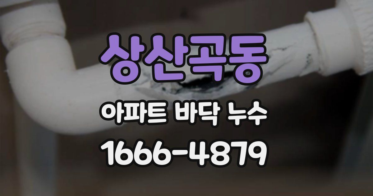 상산곡동 아파트 바닥 누수