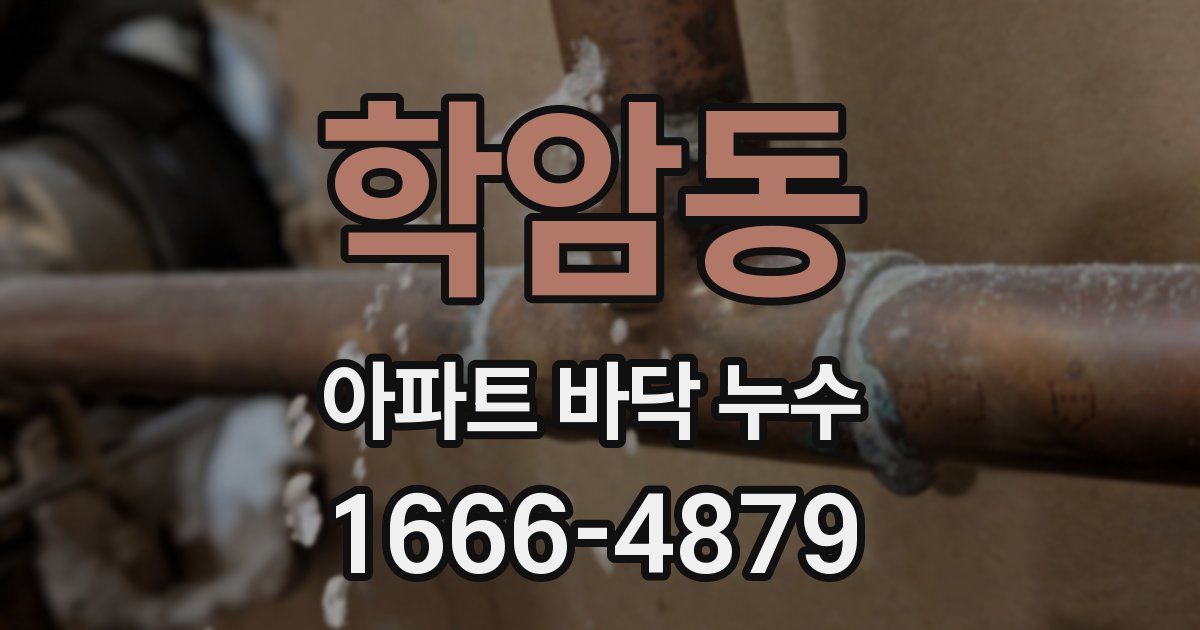학암동 아파트 바닥 누수