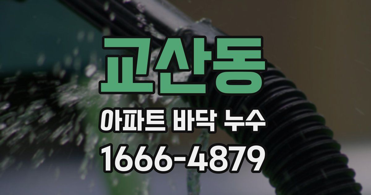 교산동 아파트 바닥 누수
