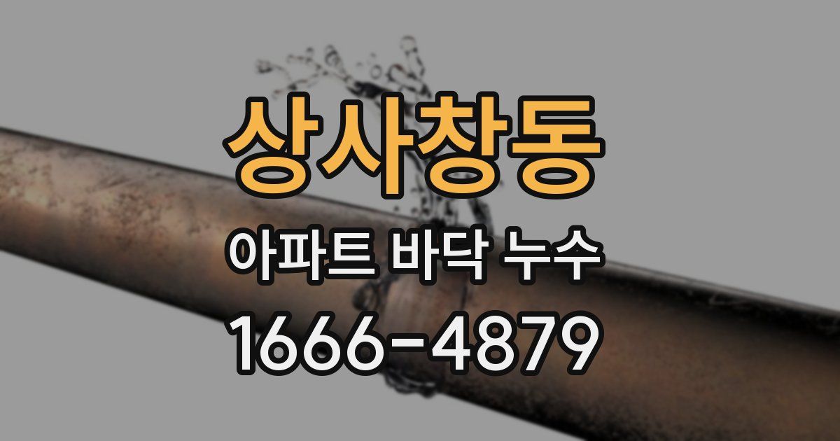 상사창동 아파트 바닥 누수