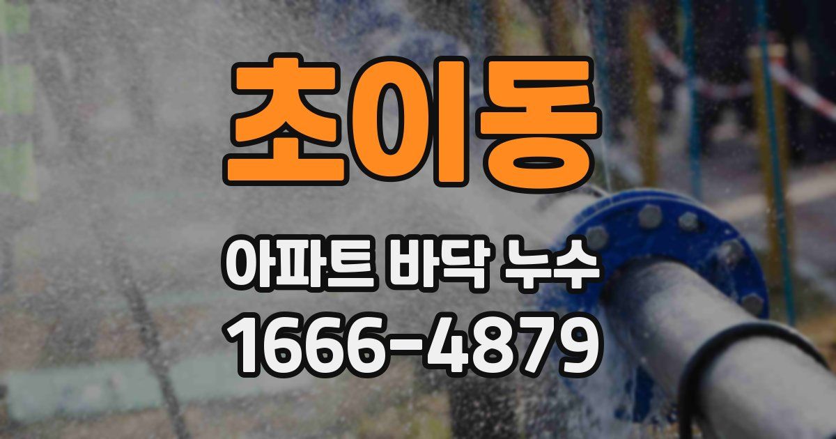 초이동 아파트 바닥 누수