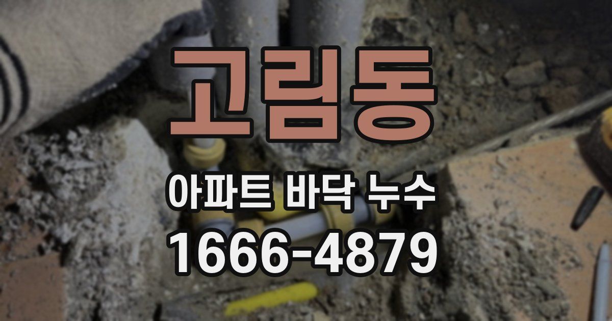 고림동 아파트 바닥 누수