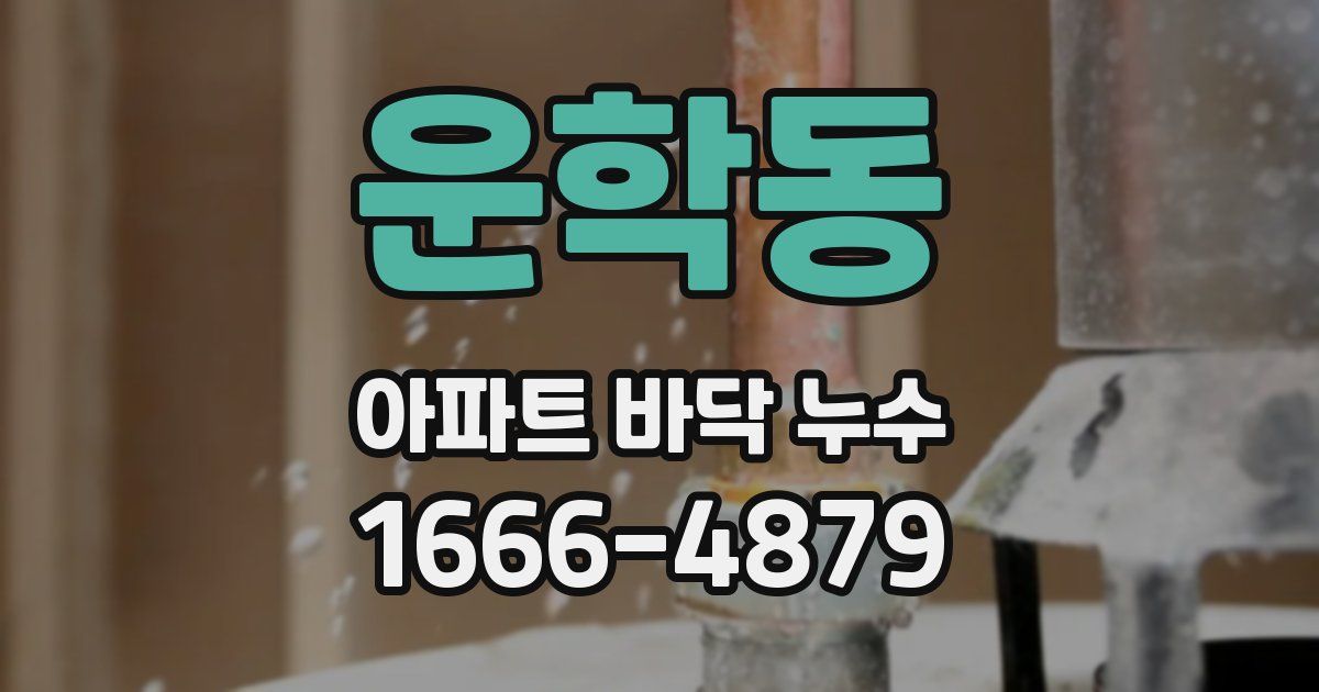 운학동 아파트 바닥 누수