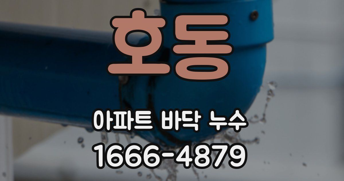 호동 아파트 바닥 누수