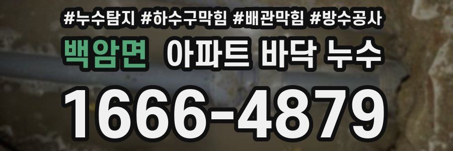 백암면 아파트 바닥 누수