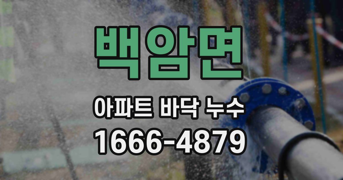 백암면 아파트 바닥 누수