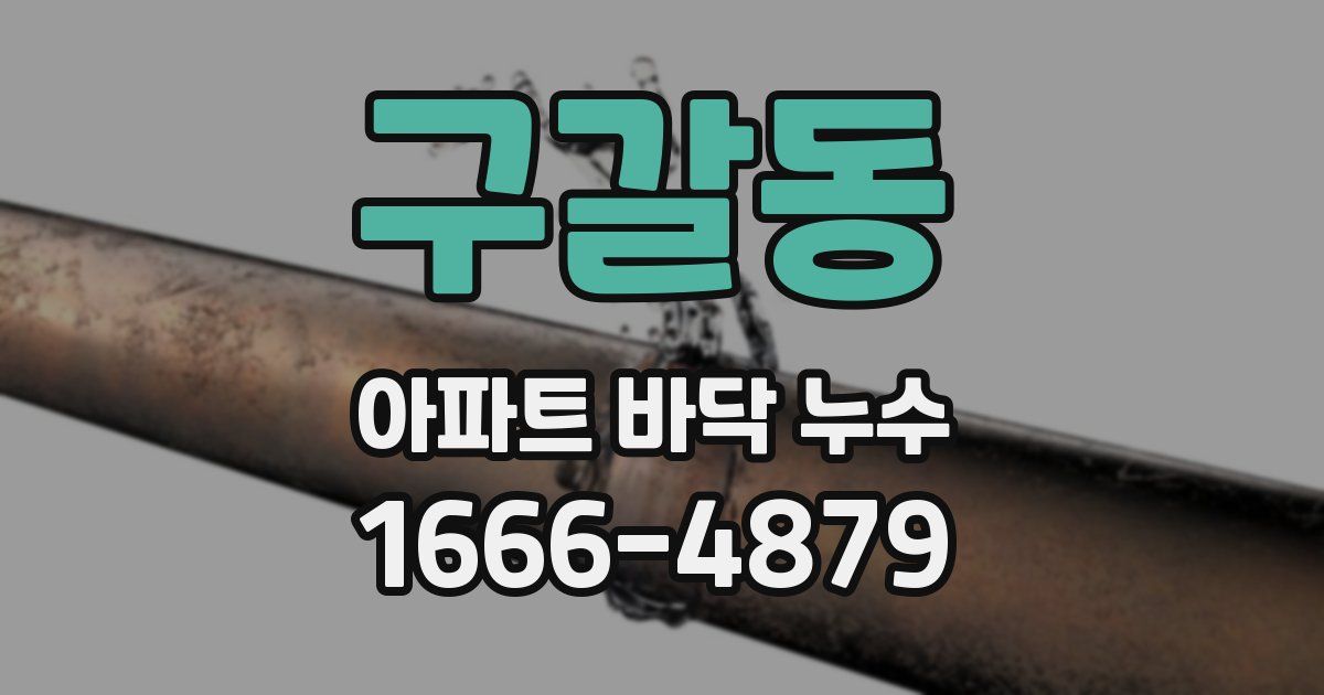 구갈동 아파트 바닥 누수