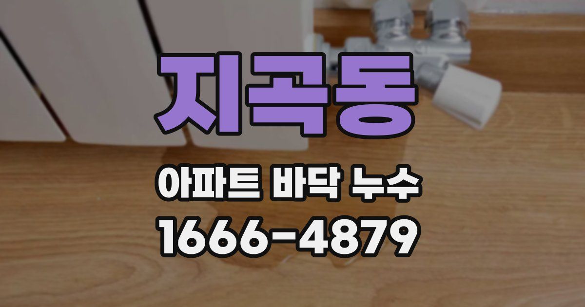 지곡동 아파트 바닥 누수