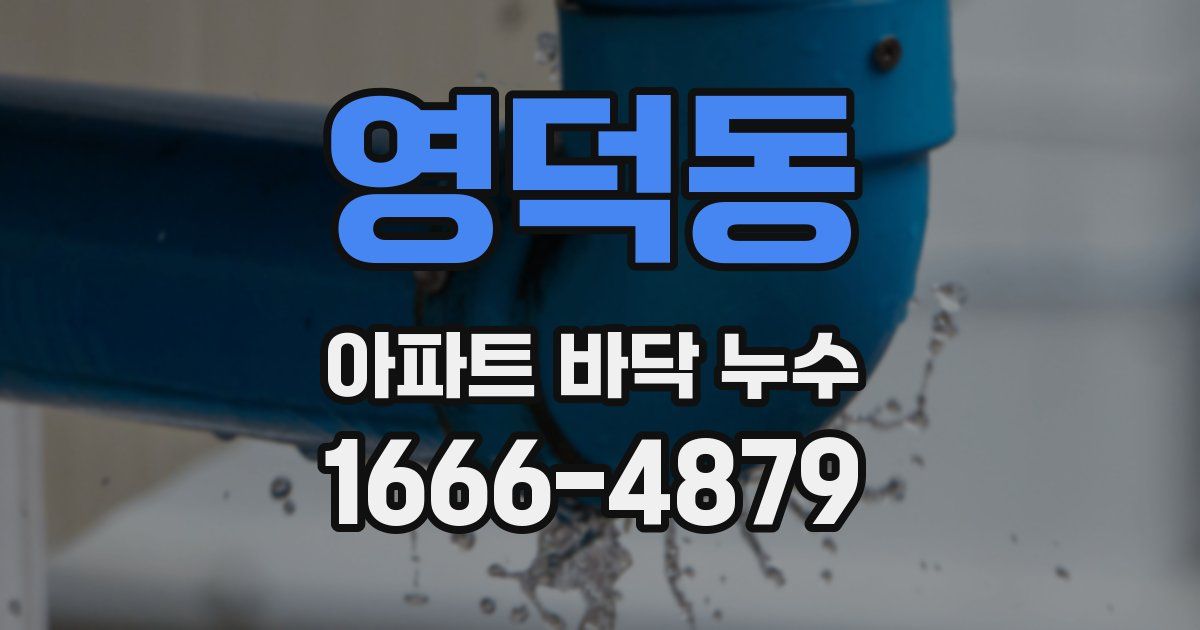 영덕동 아파트 바닥 누수