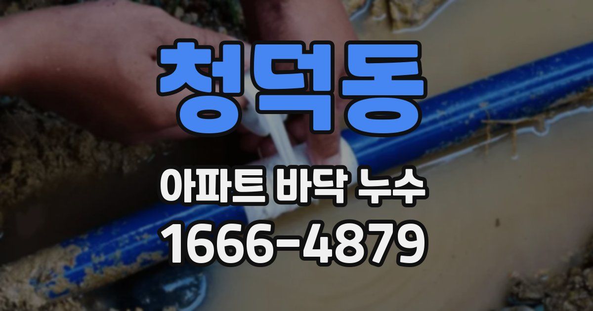 청덕동 아파트 바닥 누수