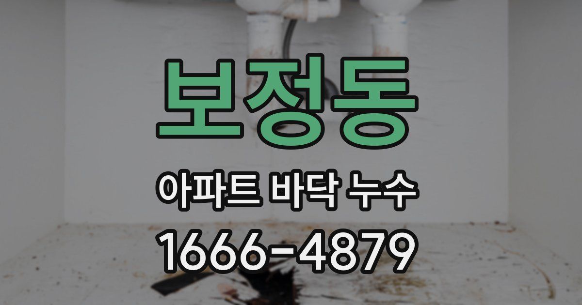보정동 아파트 바닥 누수