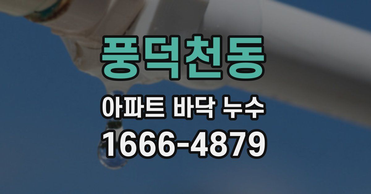 풍덕천동 아파트 바닥 누수