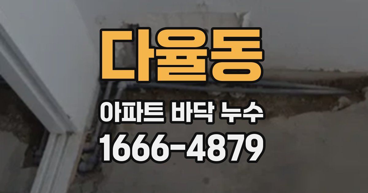 다율동 아파트 바닥 누수