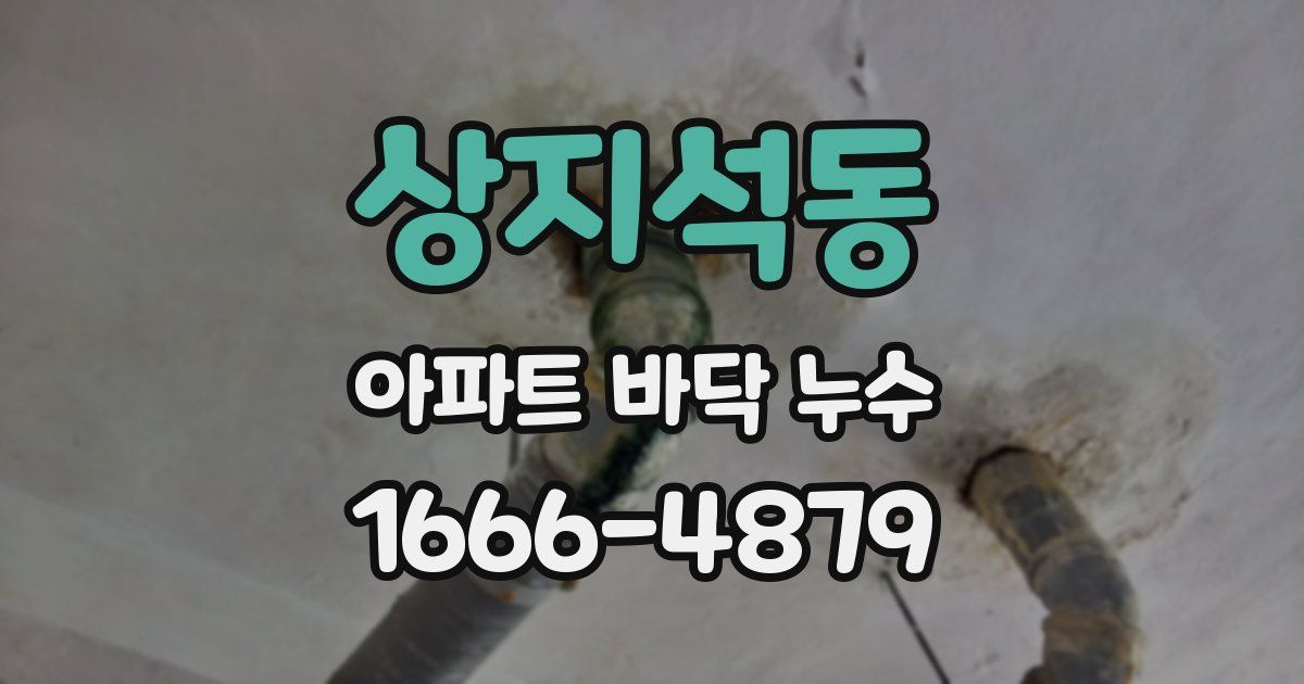 상지석동 아파트 바닥 누수