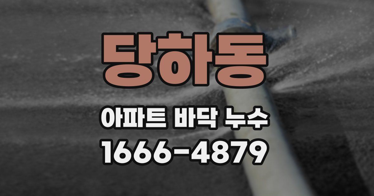 당하동 아파트 바닥 누수