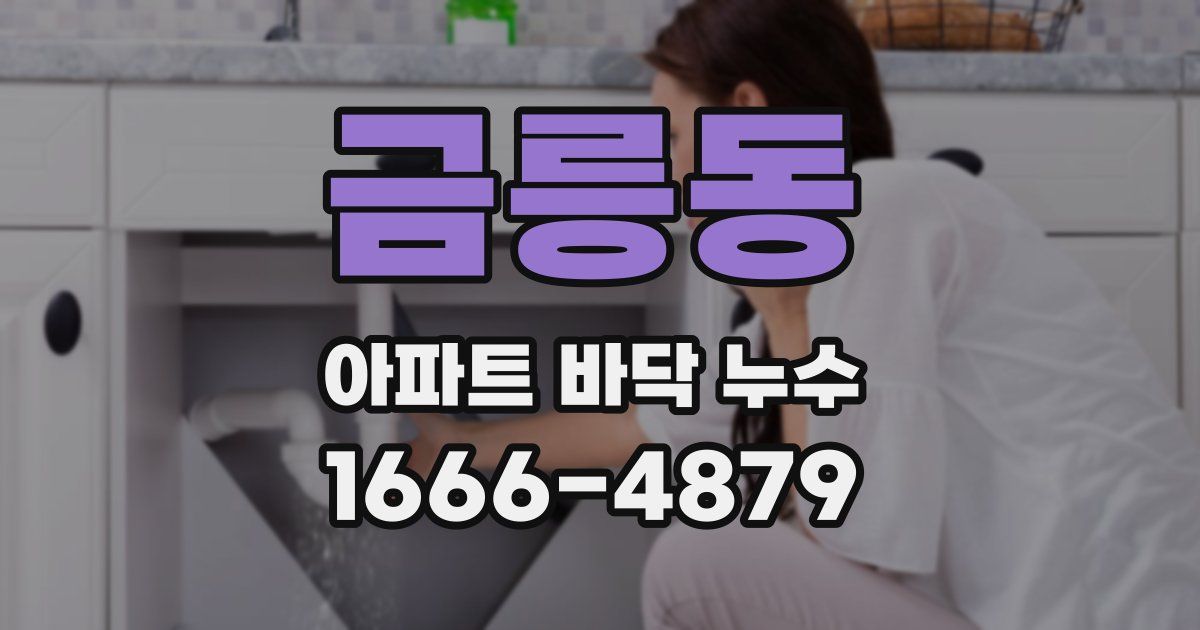 금릉동 아파트 바닥 누수