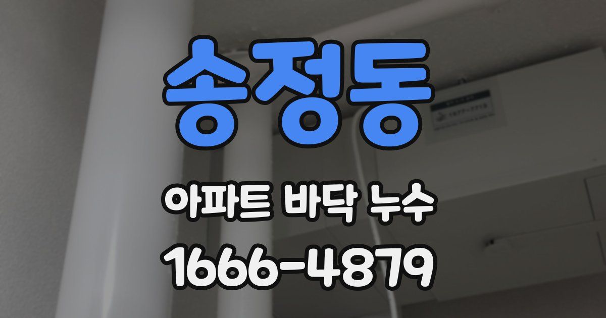 송정동 아파트 바닥 누수