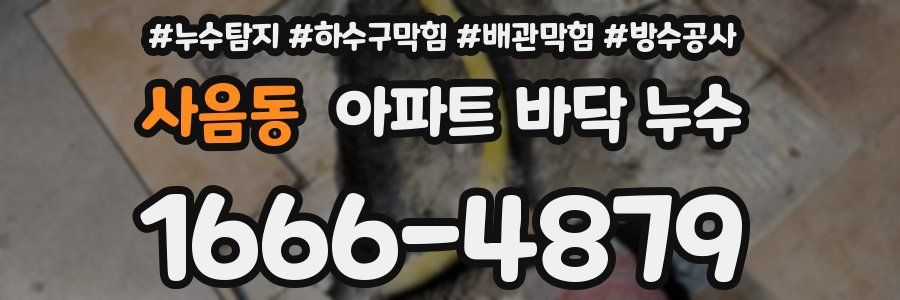 사음동 아파트 바닥 누수